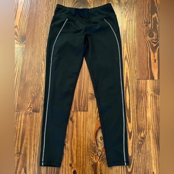 SWEATY BETTY Black Yoga Leggings Running Reflective Detail Stripe Workout - Picture 3 of 7